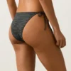 Bikini-Slip mit mittlerer Bedeckung und Bindebändern aus Jacquard mit Washed-Effekt