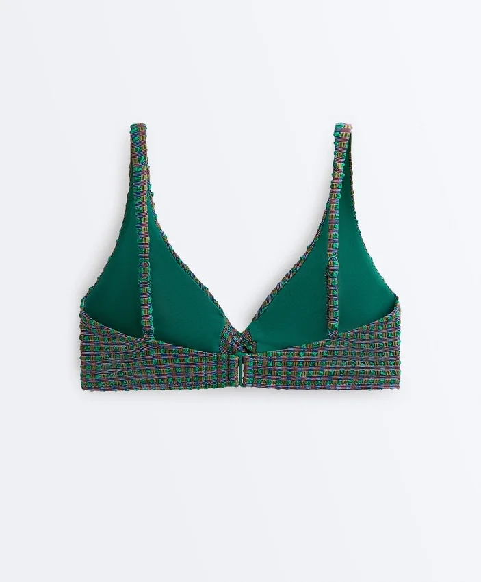 Bikinioberteil mit Gingham-Muster und Neckholder Bikinioberteil mit Gingham-Muster und Neckholder