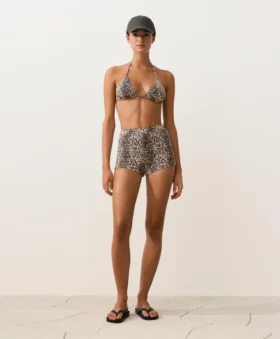 Bikinis mit Schlangenprint und hoher Taille