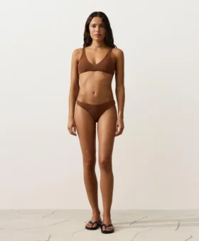 Bikinis-Slip mit mittlerer Bedeckung, U-Ausschnitt und Crinkle-Stoff