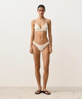 Bikinis-Slip mit mittlerer Bedeckung, U-Ausschnitt und Häkelstoff mit Bubble-Struktur