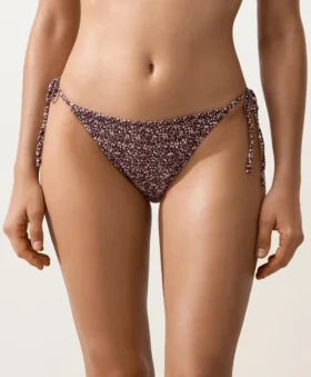 Bikinis-Slip mit mittlerer Bedeckung und Smok-Bindebändern