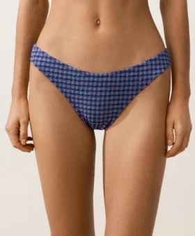 Bikinis-Slip mit mittlerer Bedeckung und U-Ausschnitt im Gingham-Muster