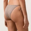 Bikinis-Slips mit mittlerer Bedeckung, Metallic-Faden-Mini-Print und Bindebändern Bikinis-Slips mit mittlerer Bedeckung, Metallic-Faden-Mini-Print und Bindebändern