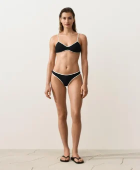 Bikinis-Slips mit U-Ausschnitt und kontrastfarbener Paspel Bikinis-Slips mit U-Ausschnitt und kontrastfarbener Paspel