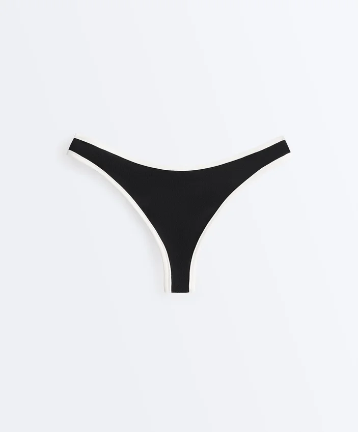 Bikinis-Slips mit U-Ausschnitt und kontrastfarbener Paspel Bikinis-Slips mit U-Ausschnitt und kontrastfarbener Paspel