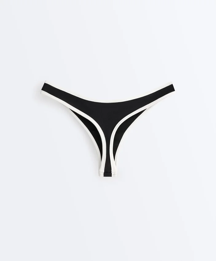 Bikinis-Slips mit U-Ausschnitt und kontrastfarbener Paspel Bikinis-Slips mit U-Ausschnitt und kontrastfarbener Paspel