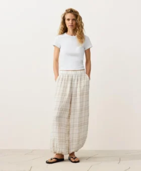 Bloomer-Hose aus Leinen- und Lyocell-Mischgewebe