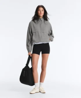 Bomberjacke aus Lyocell-Mischung mit Gingham-Muster