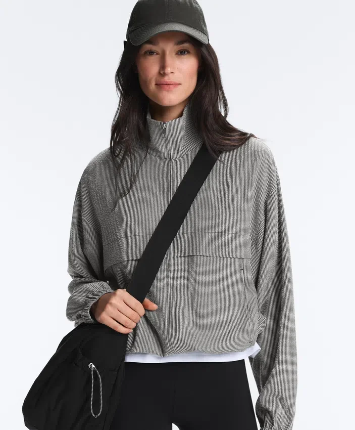 Bomberjacke aus Lyocell-Mischung mit Gingham-Muster Bomberjacke aus Lyocell-Mischung mit Gingham-Muster
