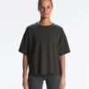 Boxy Kurzarm-T-Shirt aus Baumwollmischung Boxy Kurzarm-T-Shirt aus Baumwollmischung