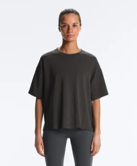 Boxy Kurzarm-T-Shirt aus Baumwollmischung