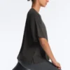 Boxy Kurzarm-T-Shirt aus Baumwollmischung Boxy Kurzarm-T-Shirt aus Baumwollmischung