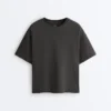Boxy Kurzarm-T-Shirt aus Baumwollmischung Boxy Kurzarm-T-Shirt aus Baumwollmischung