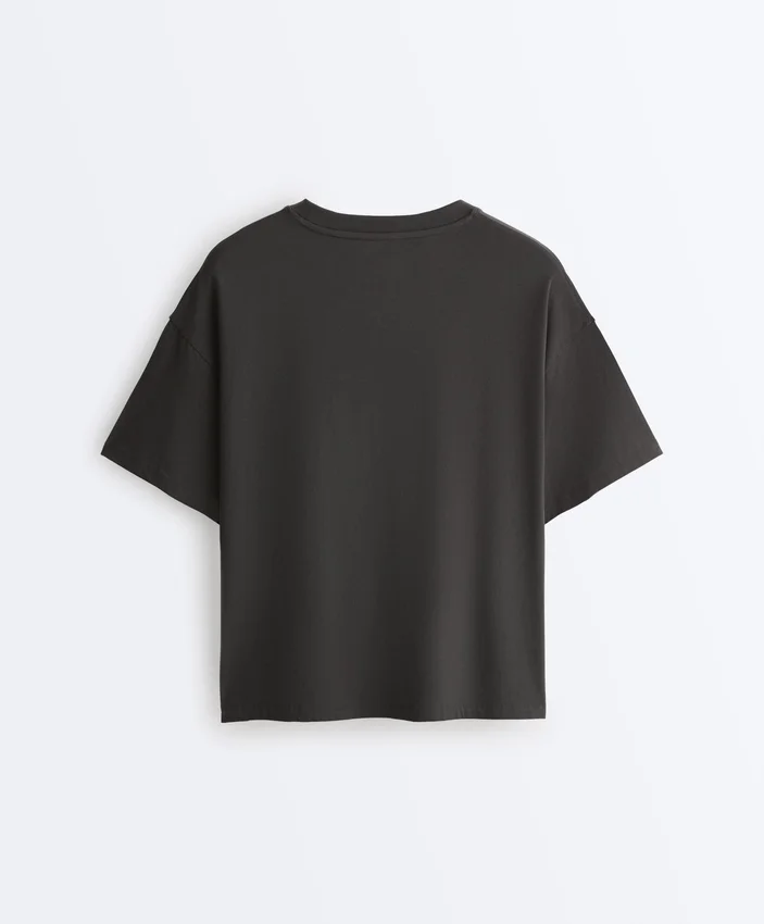 Boxy Kurzarm-T-Shirt aus Baumwollmischung Boxy Kurzarm-T-Shirt aus Baumwollmischung