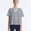 Boxy Kurzarm-T-Shirt aus Baumwollmischung mit Rollkragen Boxy Kurzarm-T-Shirt aus Baumwollmischung mit Rollkragen