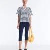 Boxy Kurzarm-T-Shirt aus Baumwollmischung mit Rollkragen Boxy Kurzarm-T-Shirt aus Baumwollmischung mit Rollkragen