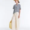 Boxy Kurzarm-T-Shirt aus Baumwollmischung mit Rollkragen Boxy Kurzarm-T-Shirt aus Baumwollmischung mit Rollkragen