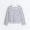 Boxy Oversize-Langarm-T-Shirt aus Baumwollmischung mit Streifenmuster Boxy Oversize-Langarm-T-Shirt aus Baumwollmischung mit Streifenmuster