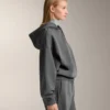 Boxy-Sweatshirt mit Kapuze aus gebürstetem Modal-Melange Boxy-Sweatshirt mit Kapuze aus gebürstetem Modal-Melange