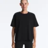 Boxy T-Shirt aus Baumwollmischung mit kurzen Ärmeln Boxy T-Shirt aus Baumwollmischung mit kurzen Ärmeln