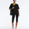 Boxy T-Shirt aus Baumwollmischung mit kurzen Ärmeln Boxy T-Shirt aus Baumwollmischung mit kurzen Ärmeln