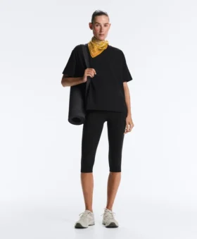 Boxy T-Shirt aus Baumwollmischung mit kurzen Ärmeln