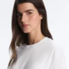 Boxy T-Shirt aus Baumwollmischung mit kurzen Ärmeln Boxy T-Shirt aus Baumwollmischung mit kurzen Ärmeln