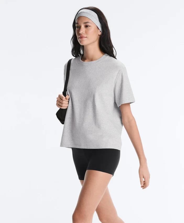 Boxy T-Shirt aus Baumwollmischung mit kurzen Ärmeln Boxy T-Shirt aus Baumwollmischung mit kurzen Ärmeln