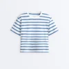 Boxy T-Shirt aus Baumwollmischung mit kurzen Ärmeln Boxy T-Shirt aus Baumwollmischung mit kurzen Ärmeln