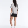 Boxy T-Shirt aus Baumwollmischung mit kurzen Ärmeln Boxy T-Shirt aus Baumwollmischung mit kurzen Ärmeln