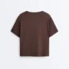 Boxy T-Shirt aus Baumwollmischung mit kurzen Ärmeln Boxy T-Shirt aus Baumwollmischung mit kurzen Ärmeln