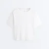 Boxy T-Shirt aus Baumwollmischung mit kurzen Ärmeln Boxy T-Shirt aus Baumwollmischung mit kurzen Ärmeln