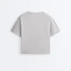Boxy T-Shirt aus Baumwollmischung mit kurzen Ärmeln Boxy T-Shirt aus Baumwollmischung mit kurzen Ärmeln