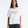 Boxy T-Shirt aus Baumwollmischung mit kurzen Ärmeln und Slogan Boxy T-Shirt aus Baumwollmischung mit kurzen Ärmeln und Slogan