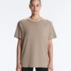 Boxy T-Shirt aus Baumwollmischung mit kurzen Ärmeln und Slogan Boxy T-Shirt aus Baumwollmischung mit kurzen Ärmeln und Slogan