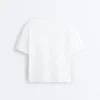 Boxy T-Shirt aus Baumwollmischung mit kurzen Ärmeln und Slogan Boxy T-Shirt aus Baumwollmischung mit kurzen Ärmeln und Slogan