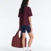 Boxy T-Shirt aus Baumwollmischung mit kurzen Ärmeln und Streifenmuster Boxy T-Shirt aus Baumwollmischung mit kurzen Ärmeln und Streifenmuster