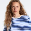 Boxy-T-Shirt mit langen Ärmeln und Streifenmuster aus 100 % Baumwolle Boxy-T-Shirt mit langen Ärmeln und Streifenmuster aus 100 % Baumwolle