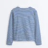 Boxy-T-Shirt mit langen Ärmeln und Streifenmuster aus 100 % Baumwolle Boxy-T-Shirt mit langen Ärmeln und Streifenmuster aus 100 % Baumwolle