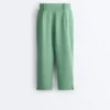 Capri-Hose aus Piqué mit Gürtelschlaufen aus Baumwolle