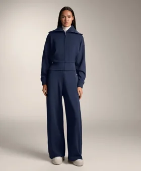 Cocoon-Hose mit Seitenfalte und gebürstetem Modal