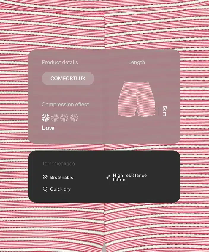 Comfortlux High-Rise Hotpants mit Streifenmuster (5 cm) Comfortlux High-Rise Hotpants mit Streifenmuster (5 cm)