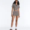 Comfortlux High-Rise Hotpants mit Streifenmuster (5 cm) Comfortlux High-Rise Hotpants mit Streifenmuster (5 cm)
