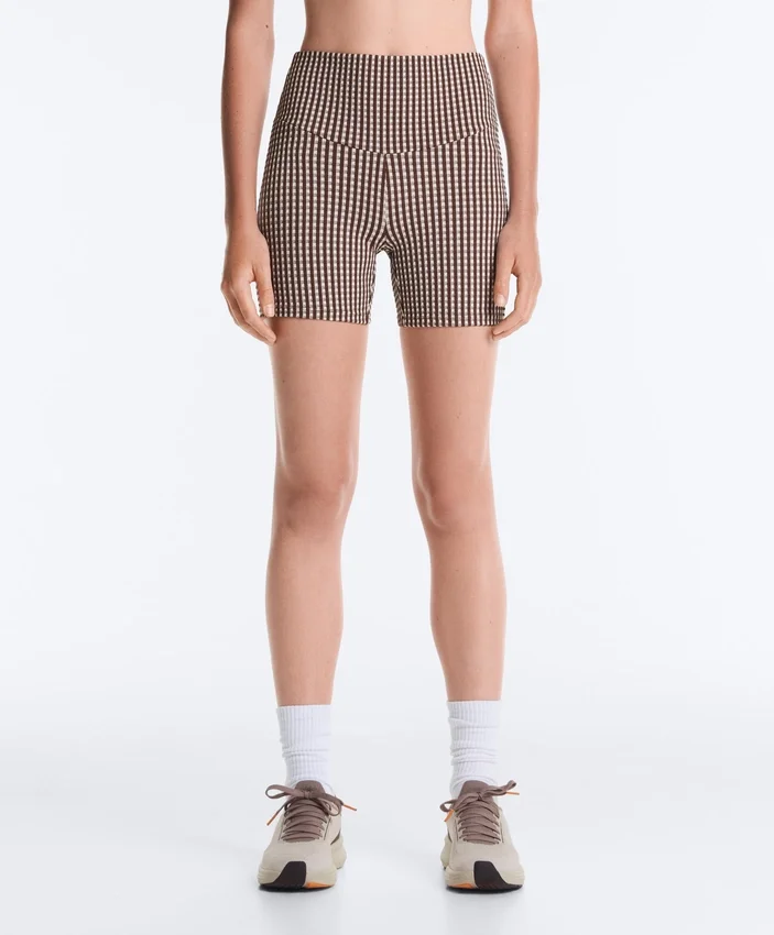 Comfortlux Hotpants mit hoher Taille und 10 cm Länge im Gingham-Muster Comfortlux Hotpants mit hoher Taille und 10 cm Länge im Gingham-Muster