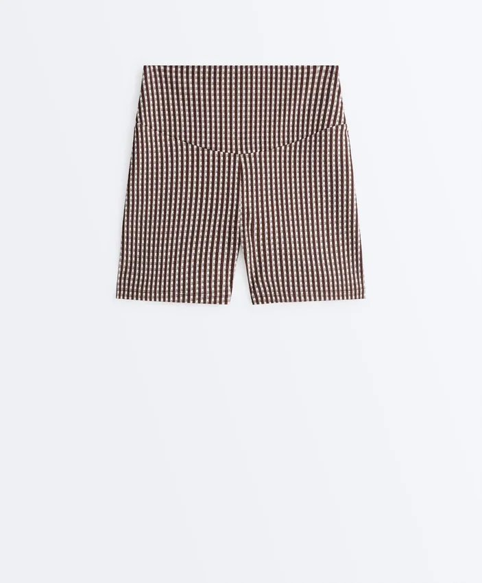 Comfortlux Hotpants mit hoher Taille und 10 cm Länge im Gingham-Muster Comfortlux Hotpants mit hoher Taille und 10 cm Länge im Gingham-Muster