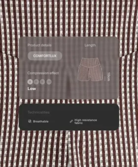 Comfortlux Hotpants mit hoher Taille und 10 cm Länge im Gingham-Muster