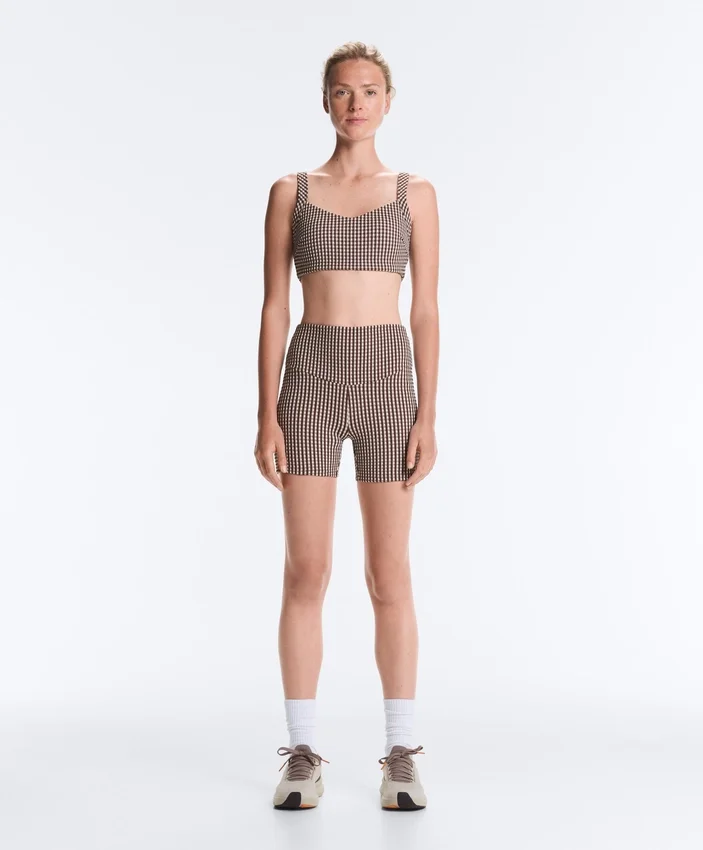 Comfortlux Hotpants mit hoher Taille und 10 cm Länge im Gingham-Muster Comfortlux Hotpants mit hoher Taille und 10 cm Länge im Gingham-Muster