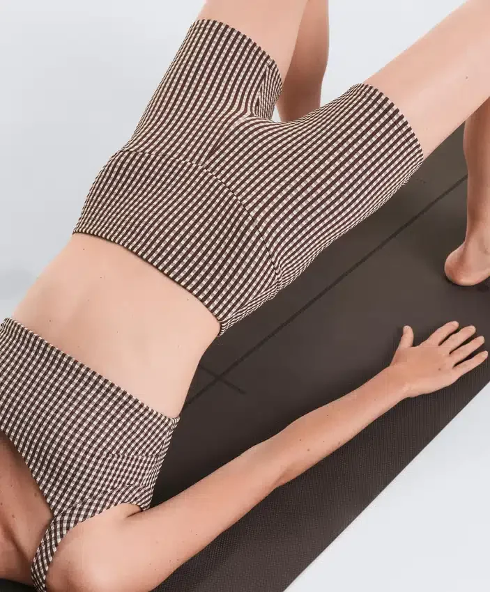 Comfortlux Hotpants mit hoher Taille und 10 cm Länge im Gingham-Muster Comfortlux Hotpants mit hoher Taille und 10 cm Länge im Gingham-Muster