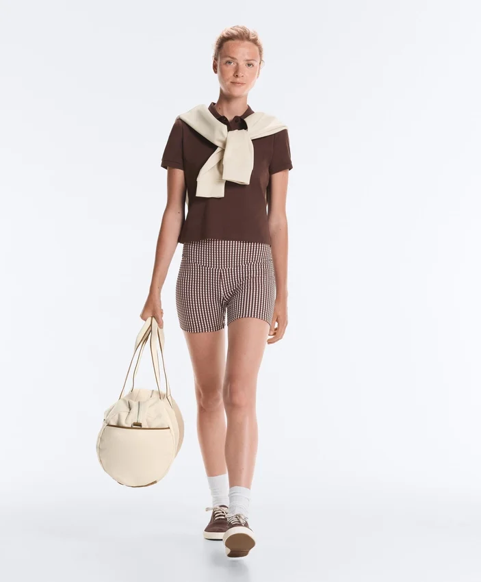 Comfortlux Hotpants mit hoher Taille und 10 cm Länge im Gingham-Muster Comfortlux Hotpants mit hoher Taille und 10 cm Länge im Gingham-Muster